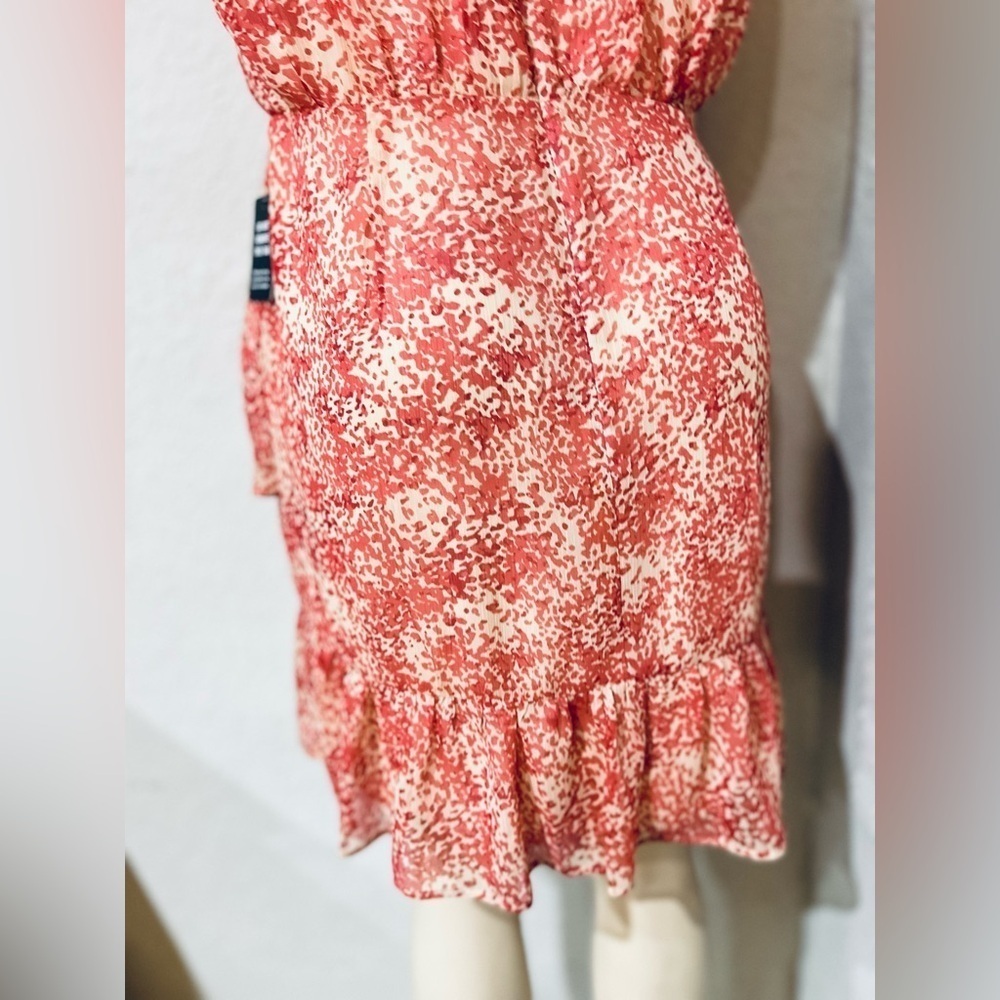 Express Paisley Ruffle Wrap Front Dress - Picture 9 of 16